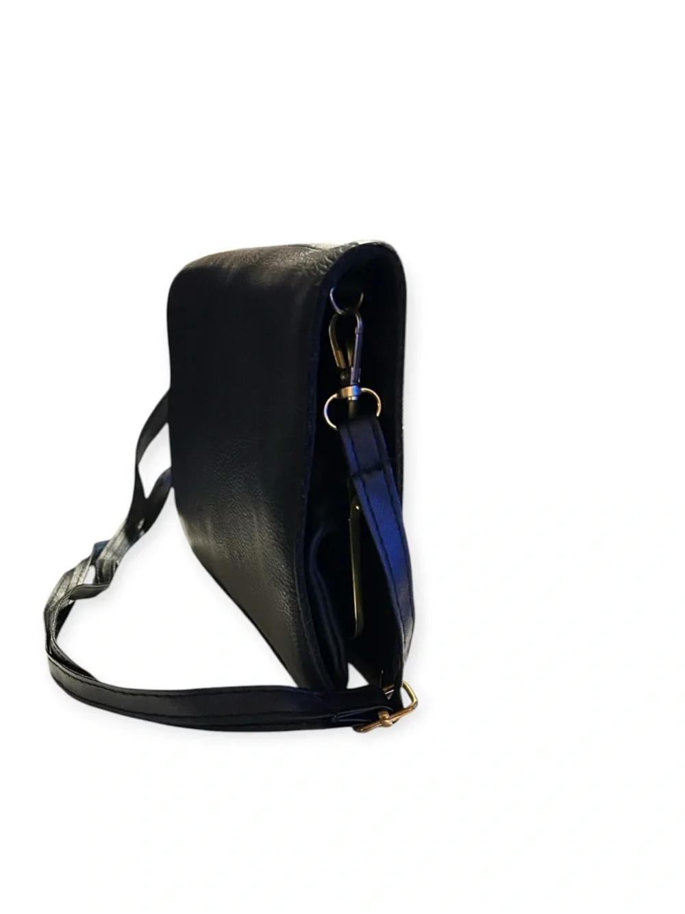 Madewell Mirror Black Leather Adjustable Strap Bag/Clutch Crossbody